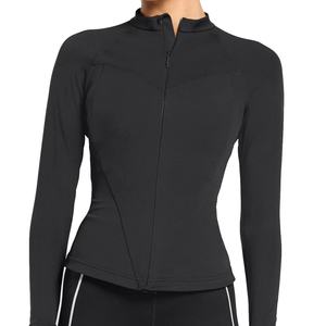 Chaqueta Deportiva con Cremallera y Logotipo de Diseño Personalizado, Chaqueta de Yoga de Manga Larga a Precio Bajo, Talla Grande, Ecológica, para Actividades de Fitness, para Mujer - Product Image 3