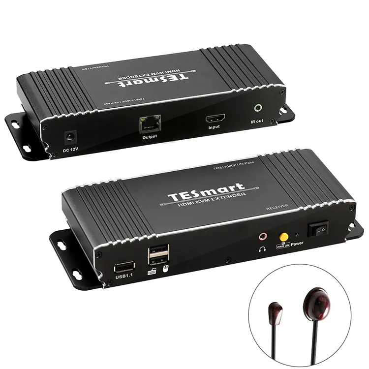 TESmart 70M HDMI KVM Extender Video Sender und Empfänger über IP 1080 p60hz KVM Extender