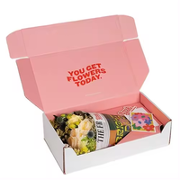 Boîte d'emballage en carton ondulé personnalisée pour fleurs, petite boîte pliable en carton pour envoi postal, vente en gros