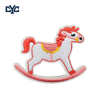 Applique brodée thermocollante à motifs de poudre pour bébé, lettre, biberon, couche, cheval de compagnie, étoile rose et texte, design gratuit, adorable