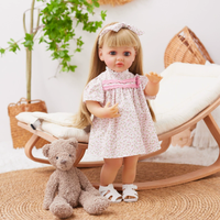 Poupée bébé fille en silicone réaliste, 55 cm (22 pouces), cheveux longs, pour cadeau ou jouet d'enfant
