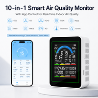 Monitor Kualitas Udara Dalam Ruangan WIFI 10-in-1 CO2 CO TVOC HCHO PM2.5 PM10 Suhu AQI dengan TUYA untuk Rumah & Kantor