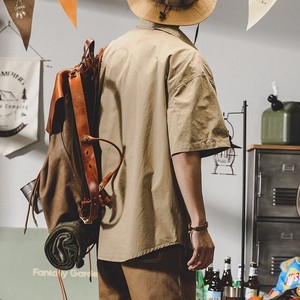 <span class=keywords><strong>Camicia</strong></span> da Lavoro Stile Americano a Maniche Corte da <span class=keywords><strong>Uomo</strong></span>, Estiva Sottile e Ampia, Stile <span class=keywords><strong>Montagna</strong></span>, per Esterni e Pendolarismo, Monopetto con Colletto Rovesciato - Product Image 4