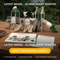 Structure de jeu personnalisée SageDelightRides avec double toboggan et plateforme d'escalade pour enfants, en LLDPE et acier galvanisé, pour complexe balnéaire, OEM