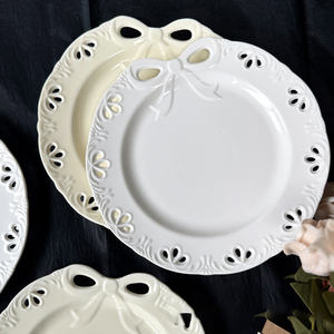 <span class=keywords><strong>Assiette</strong></span> à dîner rétro <span class=keywords><strong>creuse</strong></span> en céramique gaufrée française créative Steak pâtes Dessert dîner plateau de service mariage Restaurant vaisselle - Product Image 1