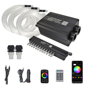 เครื่องกำเนิดแสงไฟเบอร์ออปติก LED แบบสองเอาต์พุต 12W ปรับความสว่างได้ด้วยแอปและระบบสัมผัส พร้อมเอฟเฟกต์แสงดาวตกกระพริบ สำหรับตกแต่งเพดานรถยนต์ - Product Image 2