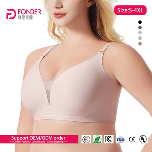 <span class=keywords><strong>Reggiseno</strong></span> Bralette da Donna Taglie Forti Senza Cuciture con Spalline Sottili Regolabili, <span class=keywords><strong>Push</strong></span>-<span class=keywords><strong>up</strong></span>, Senza Ferretto, Doppia Rete, Scollo a V Profondo, Chiusura Posteriore Unica - Product Image 1