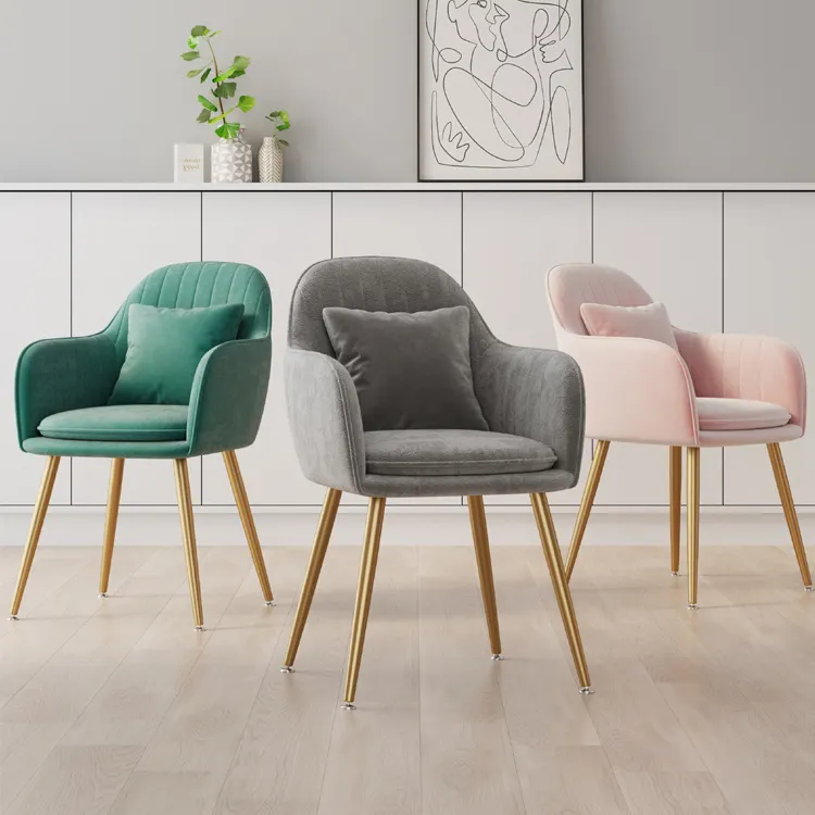 Sofas Pink Günstige Metall Nordic Single Velvet Bürostuhl Luxus Designs Gepolstert Modern Home Wohnzimmer Sofas Set Möbel