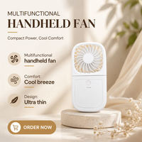 Ventilateur de cou portable pliable avec batterie externe USB, ventilateur électrique portatif pour usage extérieur et domestique, en plastique