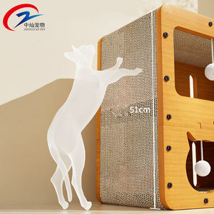 Robusta casa per gatti in legno con Scratching Board integrato accogliente e durevole Design adorabile - Product Image 3