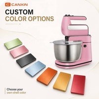 Batidora de Alimentos Eléctrica de Pie y de Mano con Tazón Mezclador de 250W en Color Rosa, Electrodoméstico de Cocina para Batir Huevos y Amasar Pasteles