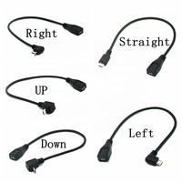 Kabel Ekstensi Adaptor Konverter Mikro Pria Ke Mikro Usb 2.0 Wanita 90 Derajat