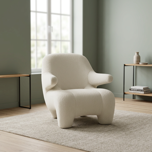 Sillón de Ocio Moderno de Tela, Estilo Contemporáneo, Tapizado Suave, Mueble de Sala de Estar con Respaldo Sólido - Product Image 2