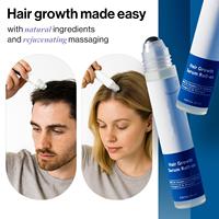 Bille d'essence régénérante pour cheveux au romarin et citronnelle, anti-chute, favorisant la croissance, anti-frisottis, nettoyage en profondeur, flacon roll-on personnalisé