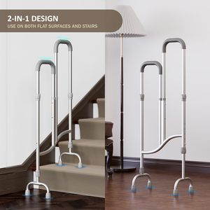 2-in-1 có thể điều chỉnh chiều cao cao cấp Walker rollator leo cầu thang hỗ trợ mía cho người già bề mặt phẳng tiêu chuẩn Walker leo - Product Image 3