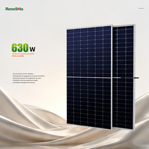 Panneaux solaires <span class=keywords><strong>René</strong></span> à double verre de type N, 630W, IP66, à charge mécanique améliorée, vente chaude - Product Image 1