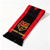 Promotion Custom ized Design Fußball Fan Schal Stickerei Jacquard Logo Acryl Fußball Schal für Fußball vereine gestrickt