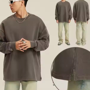 Oversizedside Vent Dropped Shoulder 100% algodón Heavyweight Oversized Venta <span class=keywords><strong>al</strong></span> por mayor Hombres Unisex Camiseta Sudadera Streetwear - Product Image 1