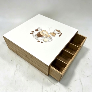 Support à capsules de café en bambou de qualité supérieure avec tiroir coulissant fluide, organisateur de <span class=keywords><strong>rangement</strong></span> empilable pour station <span class=keywords><strong>Nespresso</strong></span> - Product Image 1