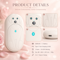Chauffe-mains rechargeable en forme de chien mignon 2026, chauffe-poche électrique USB portable Kawaii avec lumière LED, cadeau d'hiver, Noël