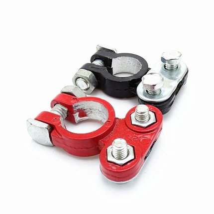 Алюминиевый положительный и отрицательный зажим для клеммы автомобильного аккумулятора, соединитель, красно-черные клеммы аккумулятора