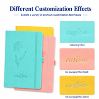 Carnet de notes OEM pour cadeaux culturels et créatifs, design frais, gaufré, avec sangle, carnet de bureau artistique, usine de fabrication