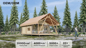 Chalet préfabriqué 5*8m en <span class=keywords><strong>toile</strong></span> Oxford <span class=keywords><strong>isolante</strong></span> avec structure en bois et salle de bain pour le désert - Product Image 2