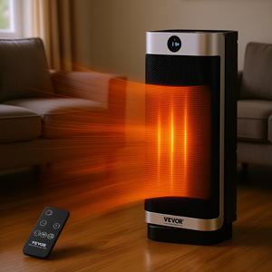 Vevor Chauffage Électrique Portable 16 Pouces avec Élément Chauffant PTC, Télécommande et Thermostat, Ventilateur Chauffant pour Usage Domestique - Product Image 2