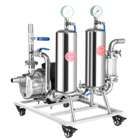 Filtro de Doble Tubo de Acero Inoxidable 304, Apto para Pequeñas Empresas y Familias, para Filtrar Licores, Vino, Bebidas y Vino de Frutas
