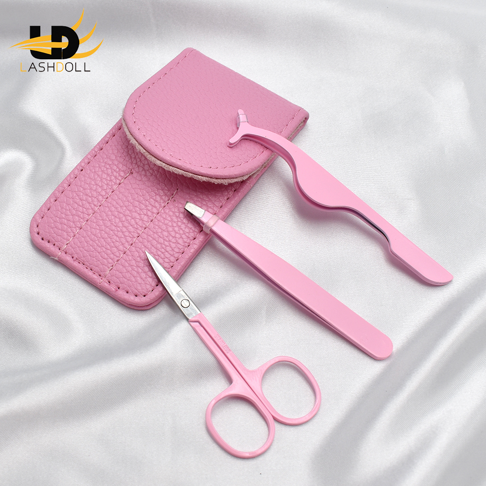 kit pince à épiler rose