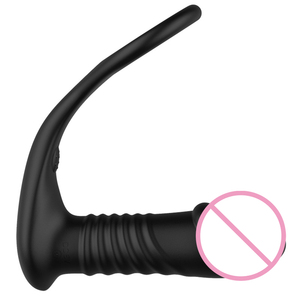 Mannelijke prostaatmassagevibrator, anale <span class=keywords><strong>plug</strong></span> van siliconen, anale butt <span class=keywords><strong>plug</strong></span> vibrator stimulator, butt delay cockring, seksspeeltje voor mannen - Product Image 4