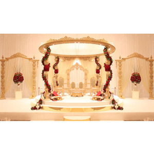 Grand Maharani mandap spain งานฝีมือไม้ที่ไม่ซ้ำกันสำหรับงานแต่งงาน mandap UK Maharani ชุดเวที - Product Image 1