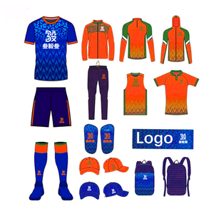 บริการรับผลิตเสื้อฟุตบอลแบบ OEM ระบายอากาศได้ดี พิมพ์ลายตามสั่ง ชุดแข่งฟุตบอลแขนสั้น ชุดยูนิฟอร์มฟุตบอลครบชุด - Product Image 1