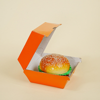 Boîtes à hamburgers en carton ondulé avec impression pailletée personnalisée, qualité alimentaire, biodégradables, écologiques, fabriquées en Chine