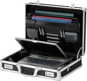 Maletín con Cierre - 18 X 14.25 X 5 Pulgadas, Maletín Rígido para Portátil con Candado de Combinación y Correa - Maletines para Hombre y <span class=keywords><strong>Mujer</strong></span> - Negro - Product Image 6