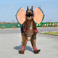 Costume de dinosaure Dilophosaurus pour Halloween, personnalisable, avec design de pattes cachées, modèle animatronique lumineux pour parc d'aventure