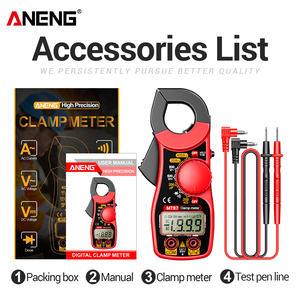 Multímetro Digital de Pinza <span class=keywords><strong>ANENG</strong></span> MT87 con Pantalla LCD, Medidor de Corriente CA/CC, Voltímetro, Diodo, Resistencia, Multitest CAT II 600V 32mm - Product Image 6