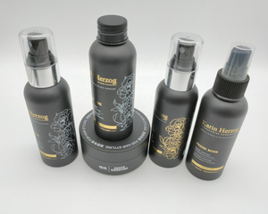 Barattolo di plastica cosmetico nero opaco satinato di fascia alta e pompa <span class=keywords><strong>Spray</strong></span> per capelli 30% <span class=keywords><strong>50</strong></span>% 100% PCR per l'imballaggio dello Shampoo - Product Image 2