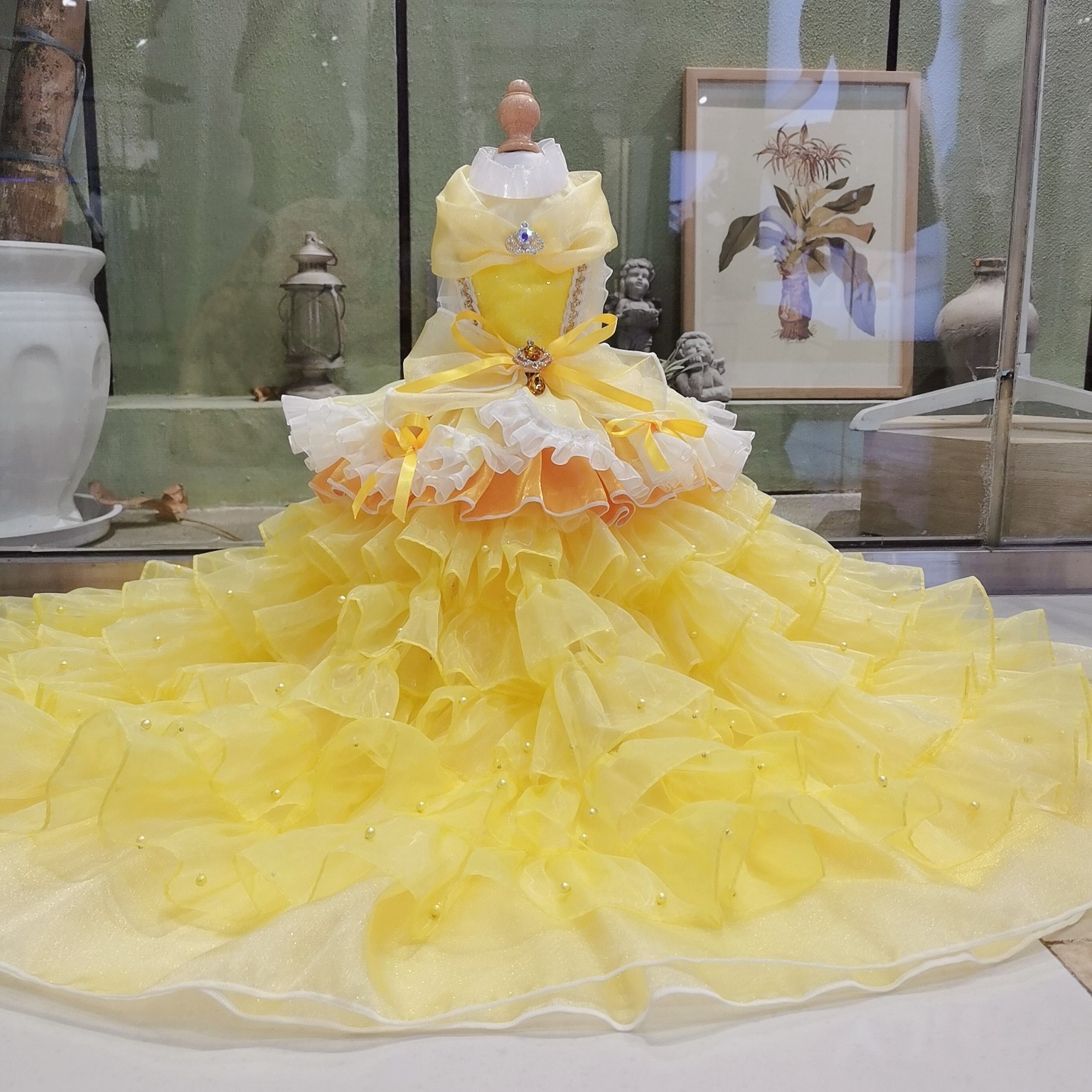 Detachable, Dual-use (long and Short) Beauty and the Beast Belle Princess Heavy-duty Formal Dress for Pets (cats and Dogs)