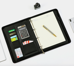 <span class=keywords><strong>A4</strong></span> cartella di <span class=keywords><strong>File</strong></span> Padfolio blocco per scrivere cartella di presentazione aziendale Portfolio in pelle Portfolio Portfolio porta porta portadocumenti con logo in rilievo personalizzato - Product Image 1