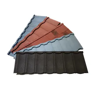 China Supplier Ral Metal Stone Roof Tiles Classical Color Stone Coated Metal Roofing Tiles color stone coated metal
