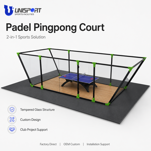 Pista de Pádel y <span class=keywords><strong>Ping</strong></span> Pong, Pista Deportiva de Vidrio para Interiores y Exteriores, para Clubes, Resorts y Entretenimiento Familiar - Product Image 1