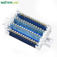 BAOTENLINK 415 4*15 6 pôles 200A, bornier de barrette DIN en nylon PA66 ignifuge à connexion par vis, rail DIN NS 35, bloc d'alimentation