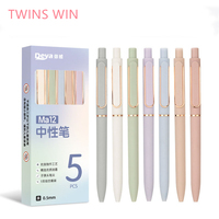 Stylos gel personnalisés en gros avec logo imprimé, couleurs macaron, 0,5 mm, 5 pièces/ensemble, stylos gel créatifs et mignons en forme de bonbons