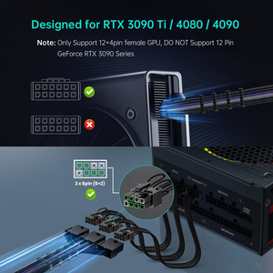 Máy tính mở rộng dây 12 + 4pin để 3 * 8pin 12vhpwr cáp - Product Image 3