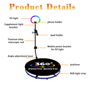 Piattaforma Rotante a 360 Gradi Compatibile con Telefoni Cellulari e Tablet, Rotatori da 80cm e 100cm, Cabina Fotografica con Piattaforma Rotante per 3-4 Persone - Product Image 3