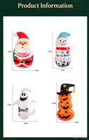 Décoration gonflable d'extérieur pour jardin, maison hantée, fenêtre, Halloween, Noël, citrouille jouet, avec base aquatique, pour fête