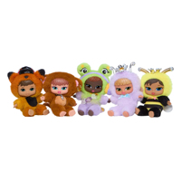 Bratzz Bratziez Iconz Bestiez Blind Box Pendentif en peluche brillant et scintillant avec yeux en forme de cœur et autocollant d'authentification