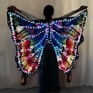 Светящиеся крылья бабочки с LED-подсветкой, костюм-накидка для девочек, нарядные крылья для дня рождения, подарки и сувениры - Product Image 2