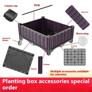 Modern Wheeled Rectangular <b>Plastic</b> Vegetable Box Family Flower Balcony Planting Accessory Factory Direct Increase - Product Image 3